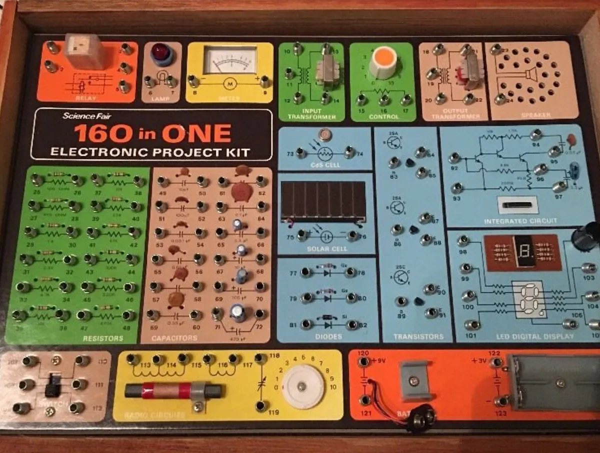 A 160-in-1 electronic project kit